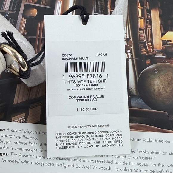 SOLD 💕Coach x Peanuts Teri Shoulder Bag Snoopy CBJ76 Chalk Multi NWT Authentic - Picture 12 of 16